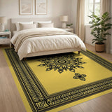 Ornate Golden Mandala Area Rug