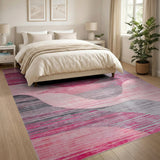 Pink Abstract Area Wavy Pink Grey Abstract Area Rug