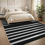 Bold Black White Striped No. 19 Area Rug