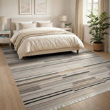 Abstract Geometric Grey Area Rug