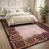 Greek Temple Meander Border Rug