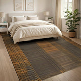 Brown and Tan Brown Tan Woven Stripe Area Rug