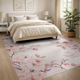 Pink Floral Vintage Blush Pink Peony Floral Vintage Area Rug