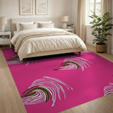 Abstract Area Pink Vibrant Pink Swirl Abstract Area Rug