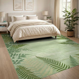Sage Green Fern Frond Area Rug