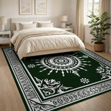 Emerald Green Sun Mandala Area Rug
