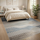 Abstract Cloud Wave Beige Area Rug