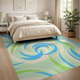 Swirling Blue and Teal Swirling Blue Teal Abstract Area Rug