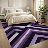 Purple Purple Geometric Triangle Area Rug