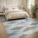 Geometric Modern Rainbow Mountain Geometric Area Rug