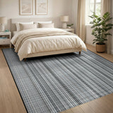 Geometric Modern Black and White Black White Vertical Striped Area Rug