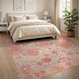 Blush Pink Persian Floral Area Rug