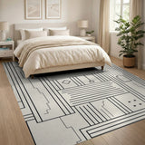 Minimalist Geometric Line Art Area Rug