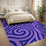 Purple Geometric Modern Purple Swirl Geometric Area Rug