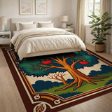 Vintage Apple Tree Orchard Area Rug