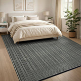 Black White Zigzag Geometric Modern Area Rug