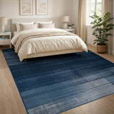 Blue and Teal Navy Blue Grey Geometric Abstract Area Rug