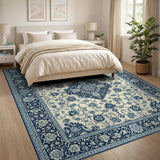 Traditional Persian Navy Blue Traditional Persian Area Rug