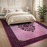 Traditional Persian Pink Persian Floral Medallion Rug