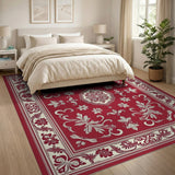 Red Ornate Persian Floral Area Rug
