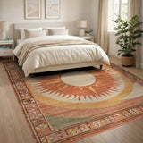Terracotta Sunburst Southwestern Area Rug
