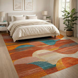 Multi-color and Patterns Geometric Modern Vibrant Geometric Abstract Area Rug