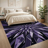 Purple Crystal Burst Geometric Area Rug