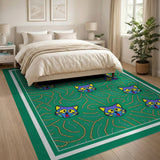 Playful Cartoon Cat Faces Chain Rug