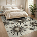 Radiant Starburst Beige Geometric Area Rug