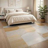 Abstract Area Abstract Organic Shapes Beige Neutral Area Rug