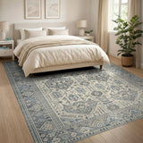 Blue and Teal Blue Teal Traditional Persian Area Rug