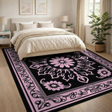 Elegant Pink Floral Mandala Area Rug