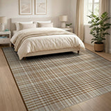 Plaid Brown Tan Plaid Rustic Farmhouse Area Rug