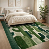 Green Cactus Abstract Southwestern Rug