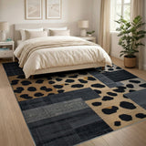 Geometric Leopard Patchwork Area Rug