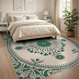 Verdant Floral Medallion Persian Rug