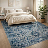 Traditional Persian Navy Blue Persian Medallion Area Rug