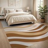 Wavy Abstract Area Beige Wavy Abstract Area Rug