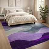 Purple Wave Geometric Modern Area Rug