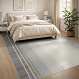 Modern Grey Ombre Stripe Area Rug