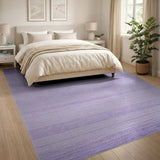 Modern Purple Striped Textured Area Rug