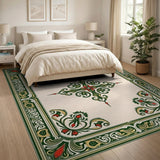 Multi-color and Patterns Ornate Floral Border Area Rug