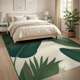 Lush Green Palm Leaf Green Area Rug