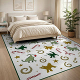 Playful Christmas Zebra Santa Hats Candy Cane Cartoon Rug
