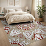 Beige Persian Floral Mandala Rug