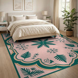 Blush Pink Persian Fern Snowflake Rug
