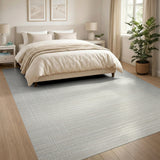 Beige and Neutral Beige Geometric Textured Area Rug