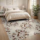 Brown Floral Vintage Area Rug