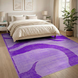 Geometric Modern Purple Purple Abstract Wave Area Rug