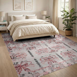 Pink Bow Floral Vintage Area Rug